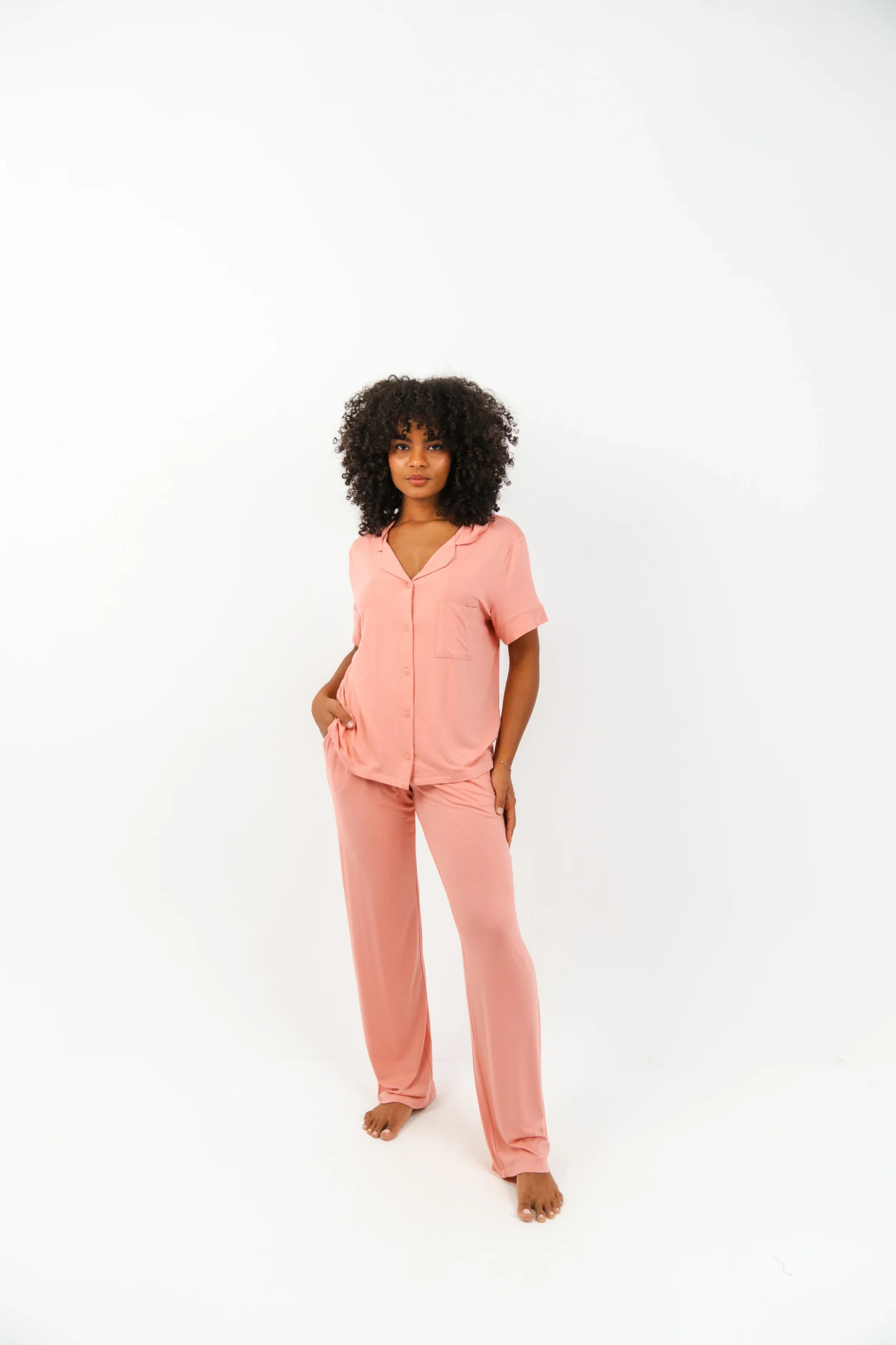 buttoned pyjama pants set