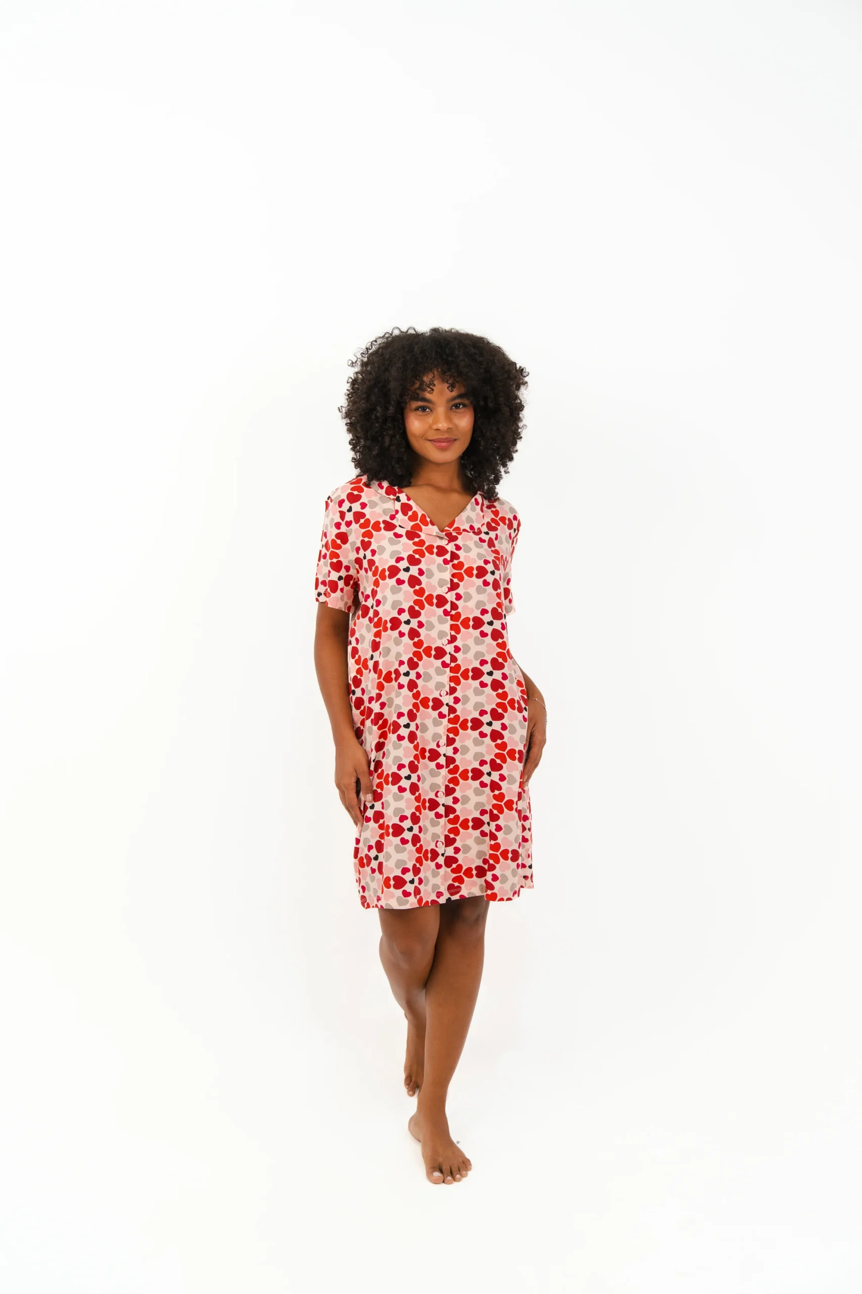 printed buttoned dress