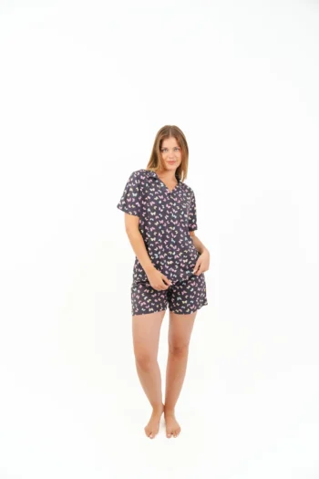printed buttoned pyjama pants set - Image 5