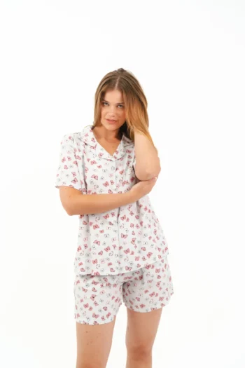 printed buttoned pyjama pants set - Image 4