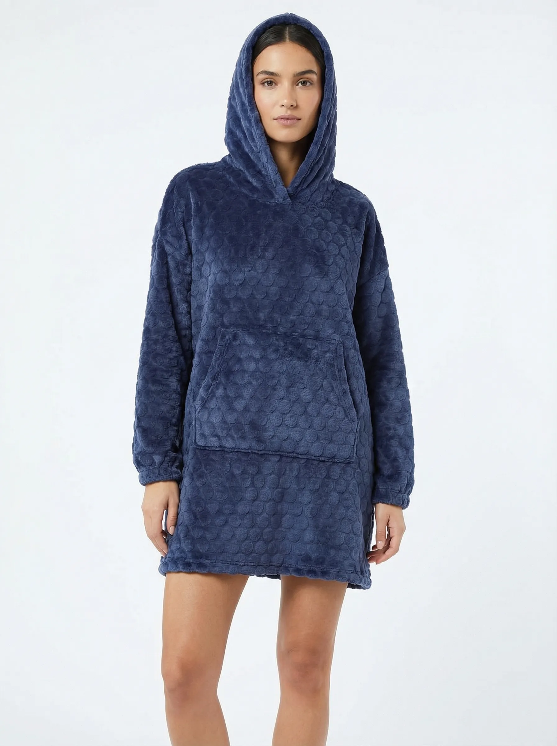 Indigo Hooded Poncho
