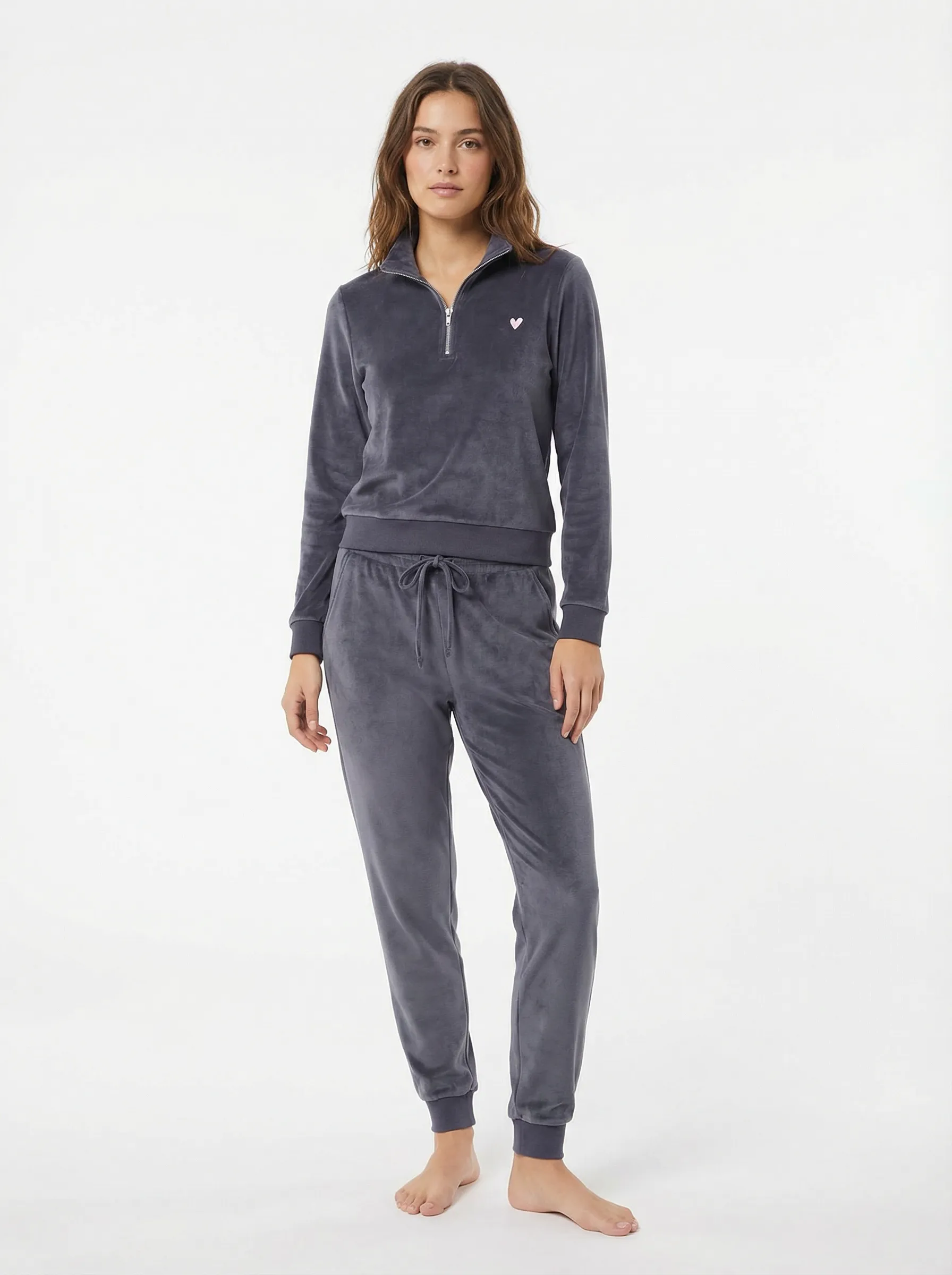 Warm Essentials Zip Pajama Set